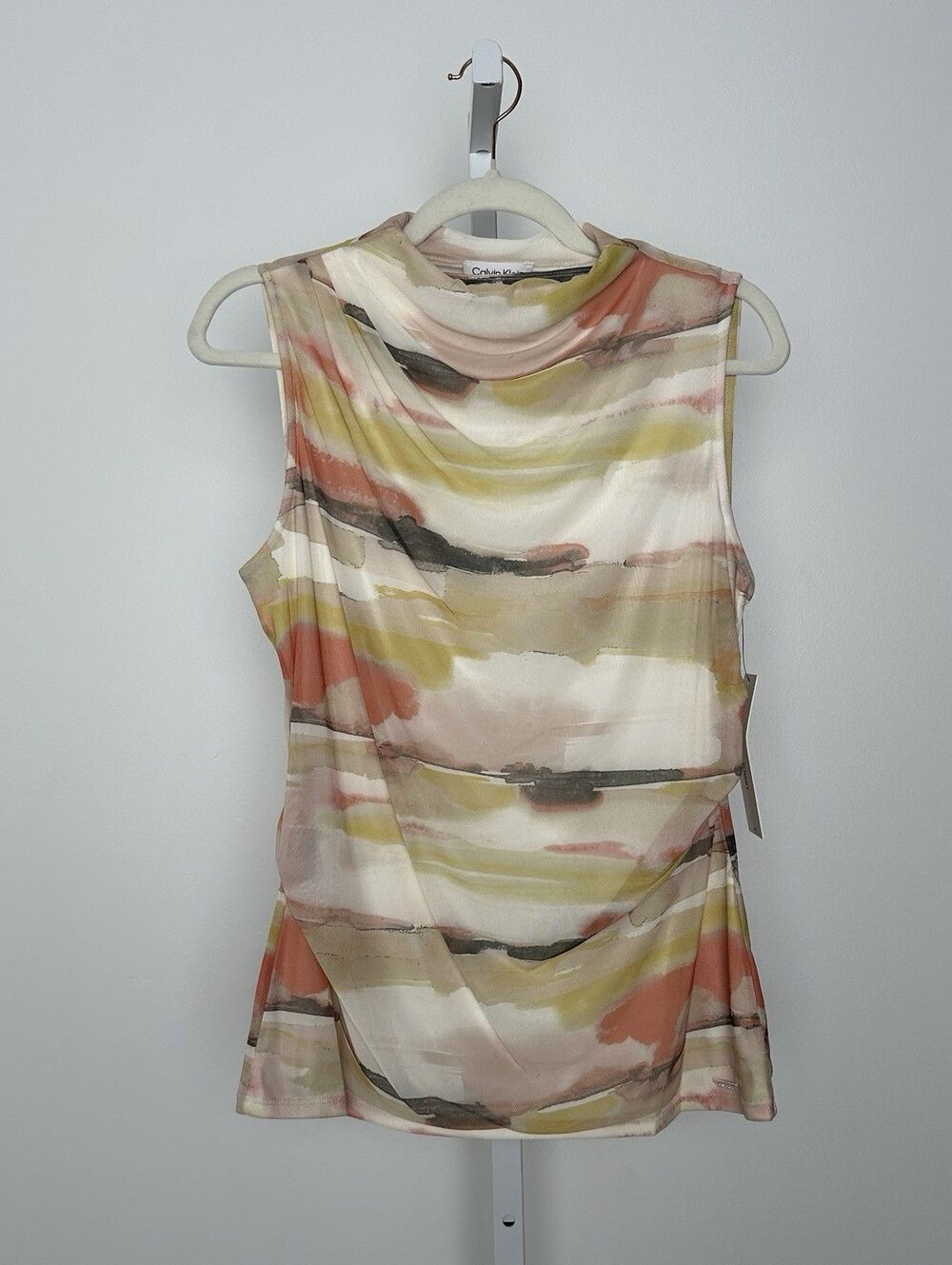 Calvin Klein Lined Mesh Sunset Sleeveless Top Size Large